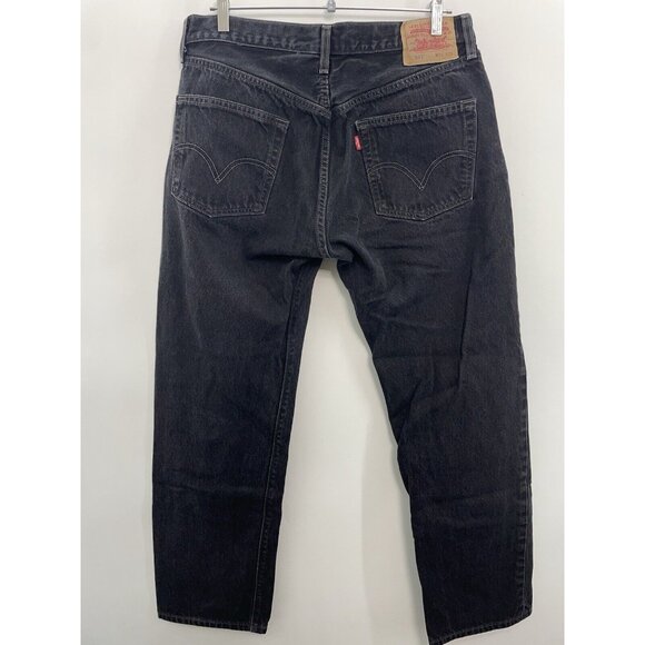 Levi's Black Straight  501 Jeans Classic Fit - Picture 2 of 12